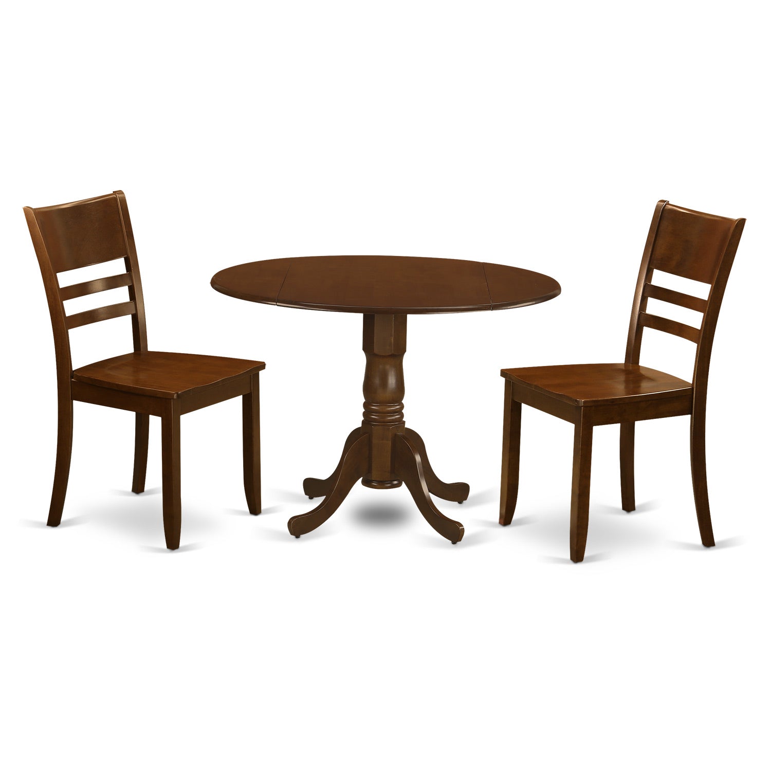 DLLY3-ESP-W 3 Pc Kitchen Table with 2 drop leaves and 2Leather Dinette Chairs