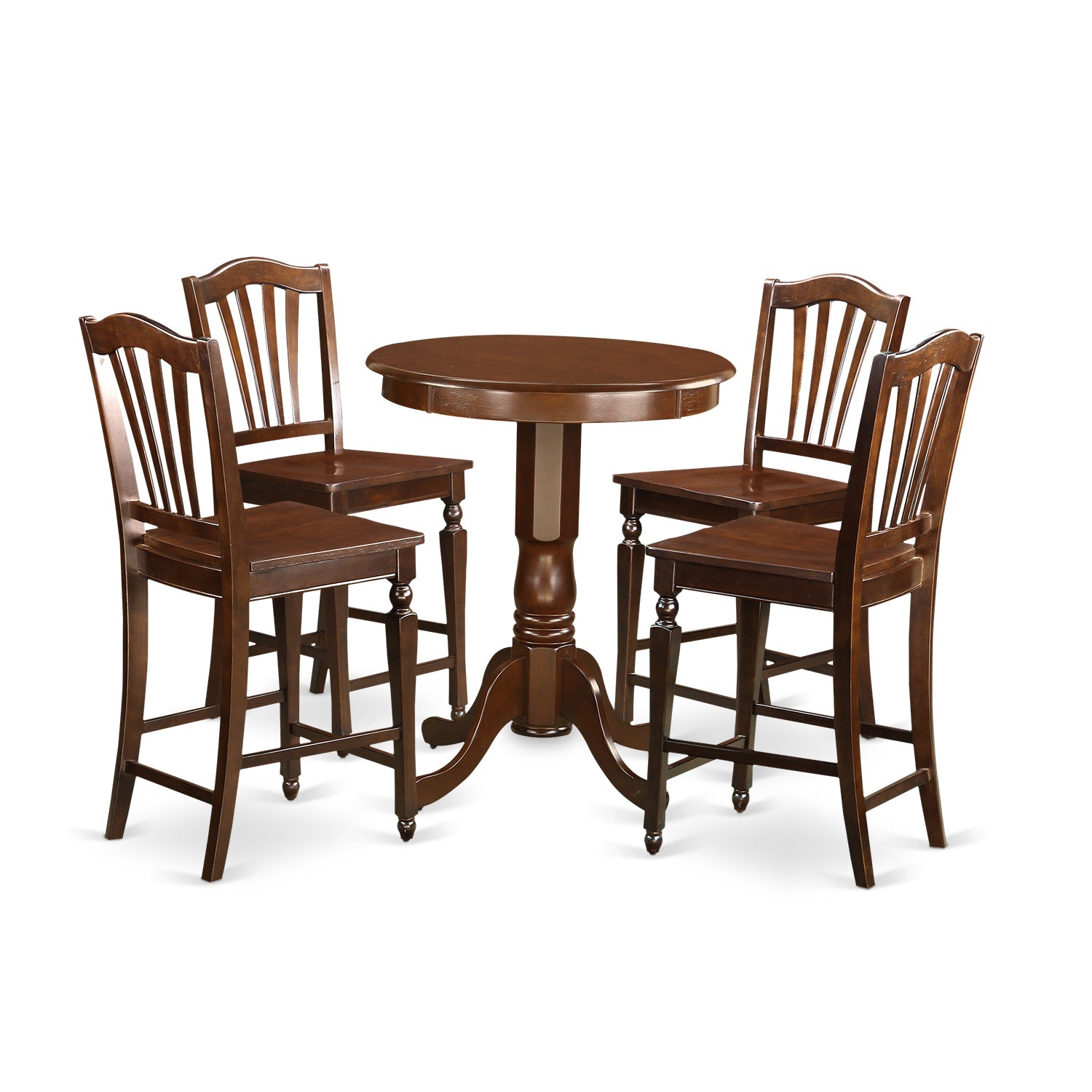 EDCH5-MAH-W 5 Pc counter height set - high top Table and 4 Kitchen bar stool.