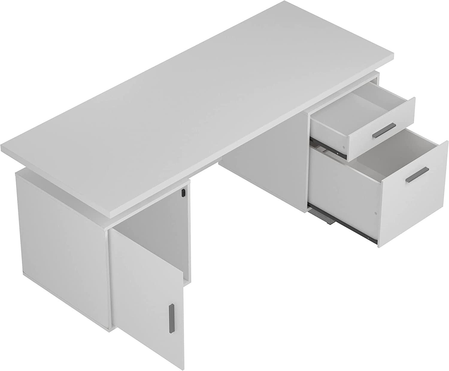 Lawtey Floating Top Office Desk White Gloss