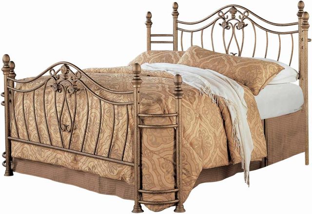 Sydney Queen Bed Headboard Footboard Antique Brushed Gold