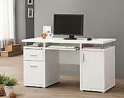 Coaster Tracy 2-Drawer Computer Desk With File Cabinet White 800108