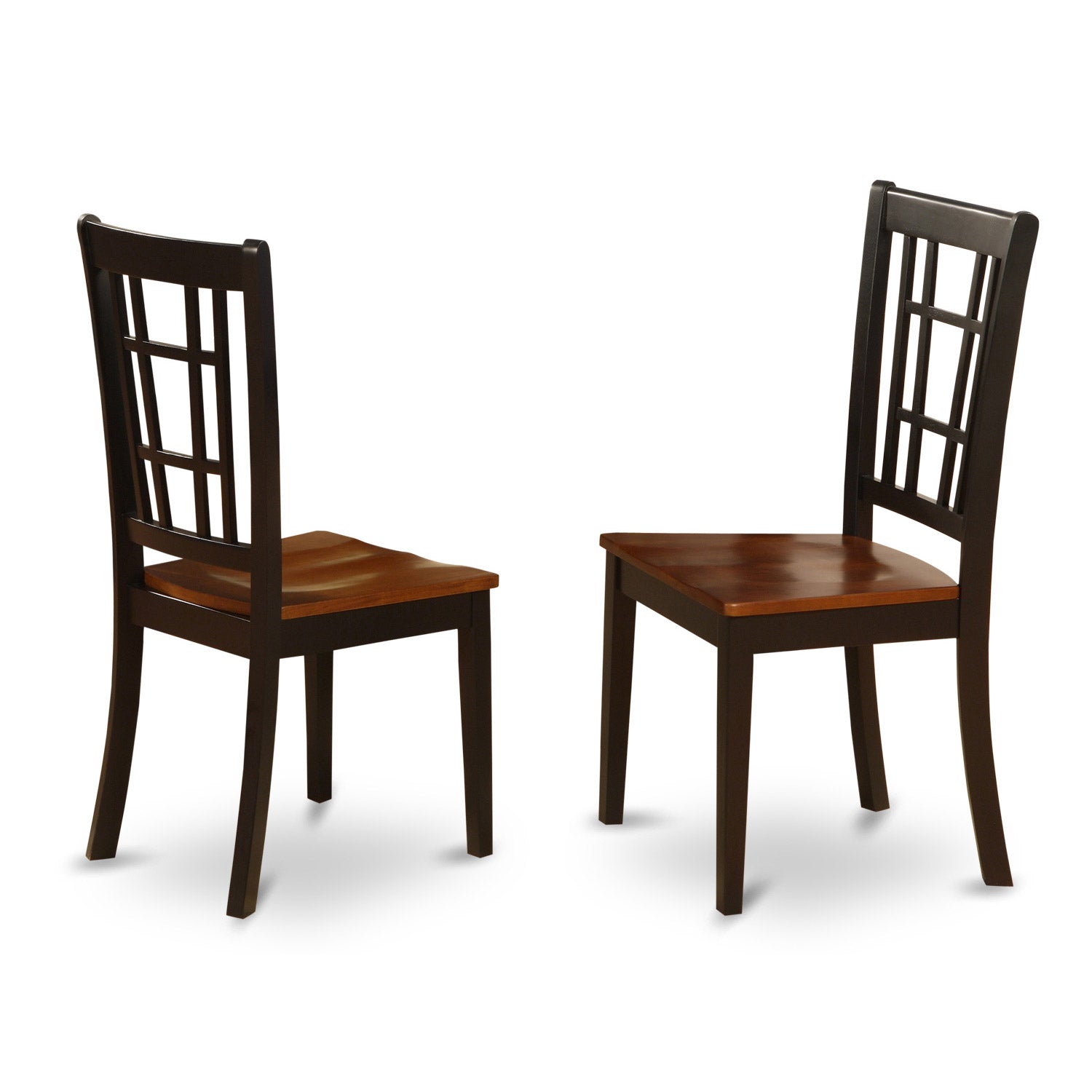 ANNI5-BLK-W 5 Pc Dining Table with 4 Wood Chairs in Black and Cherry