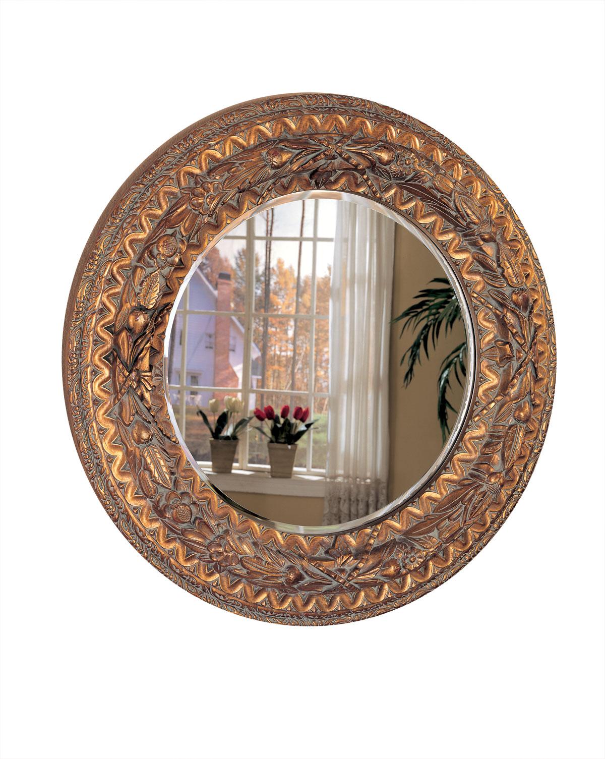 Bronze Finished Frame Round Accent Mirror by Coaster