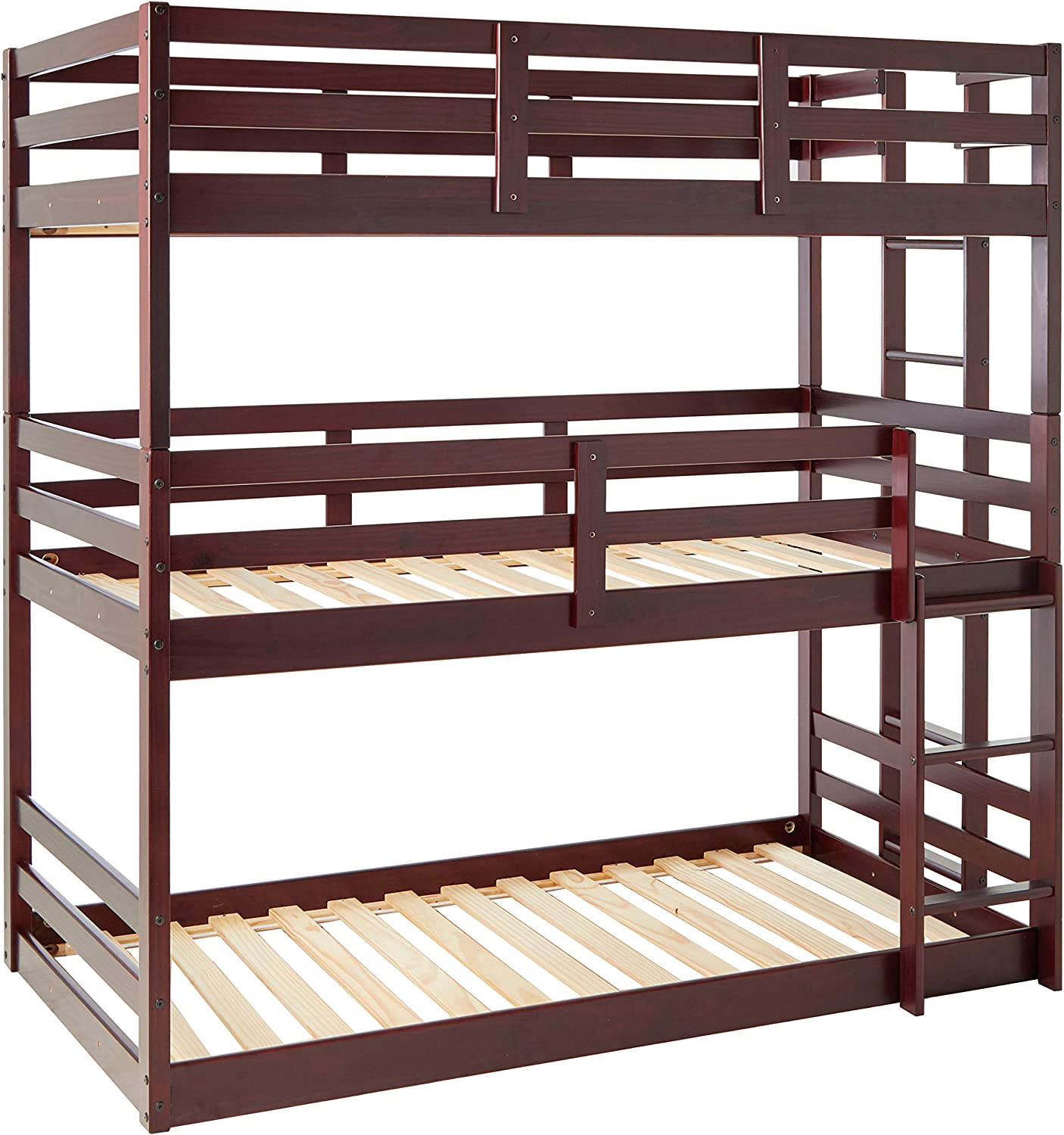 DONCO Kids Triple Bunk Bed, Twin/Twin/Twin, Dark Cappuccino