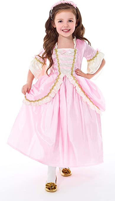 Little Adventures Pink Renaissance Princess Dress up Costume Girls Large Age 5-7