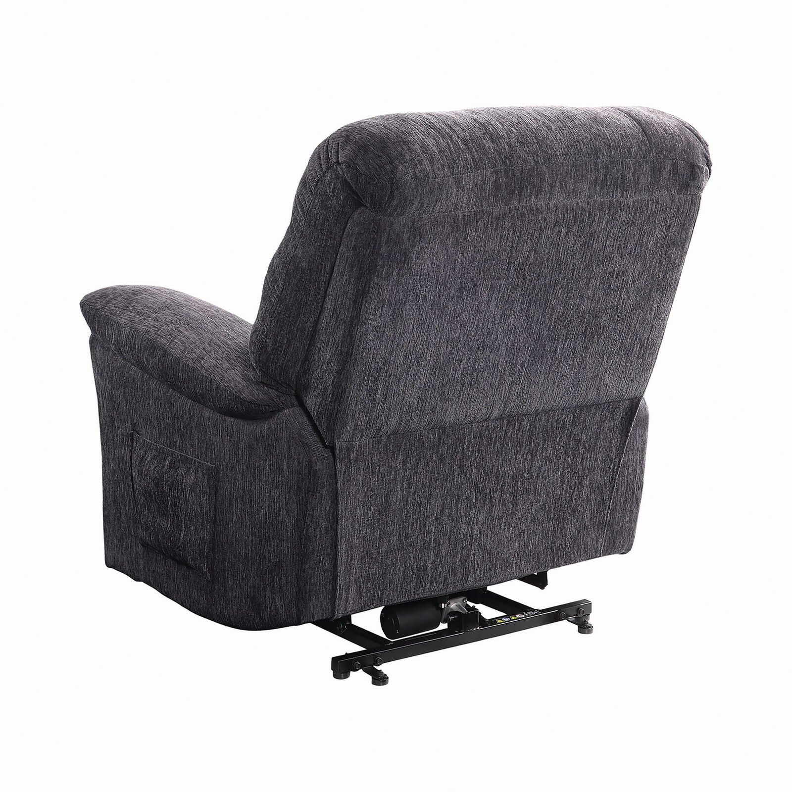 Coaster Upholstered Chenille Power Lift Recliner Grey 601015