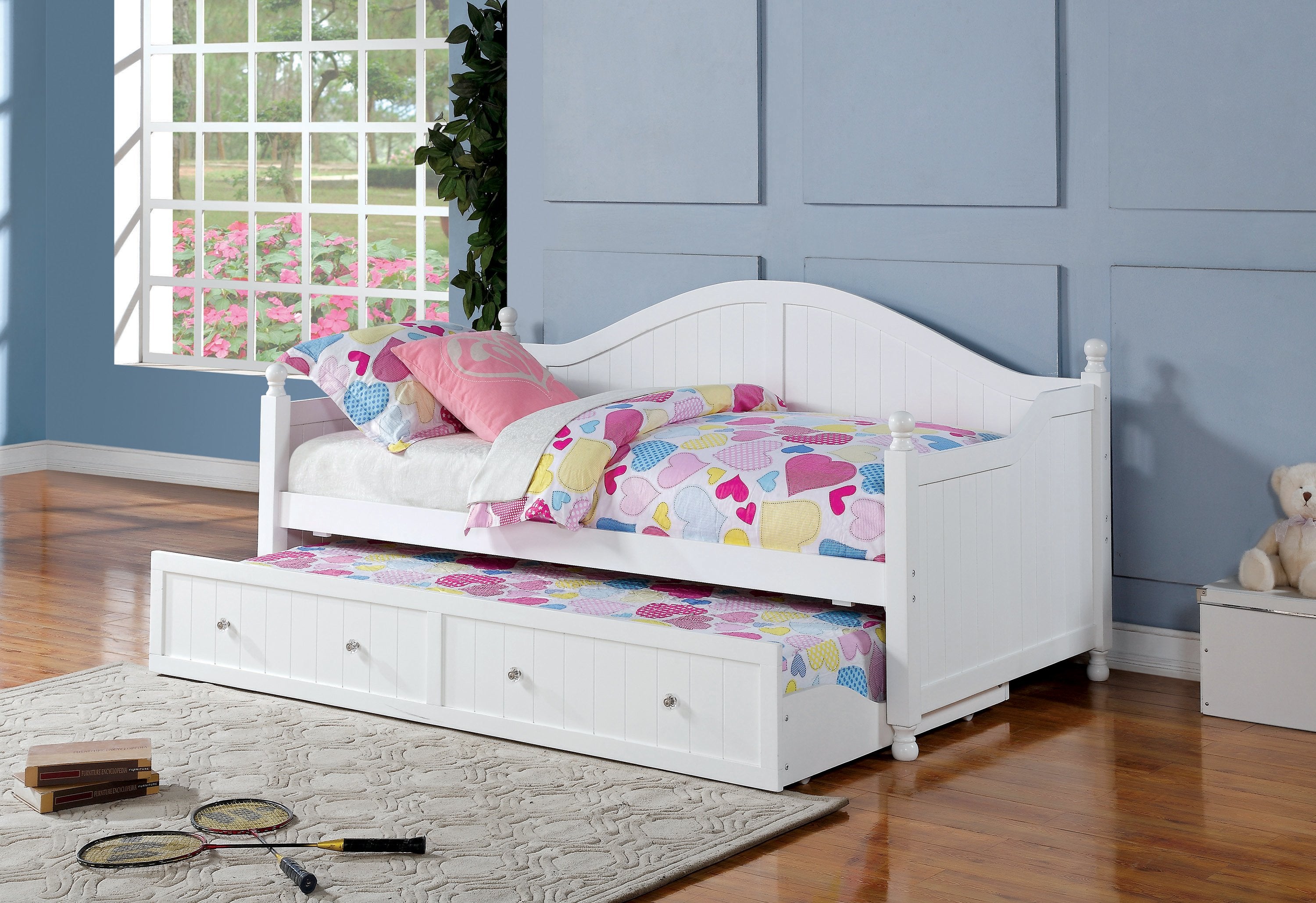 Arched Camel Back DesignTwin Daybed With Trundle White