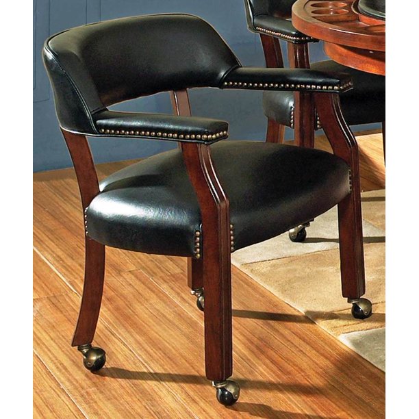 Steve Silver Tournament Arm Chair With Casters in Black