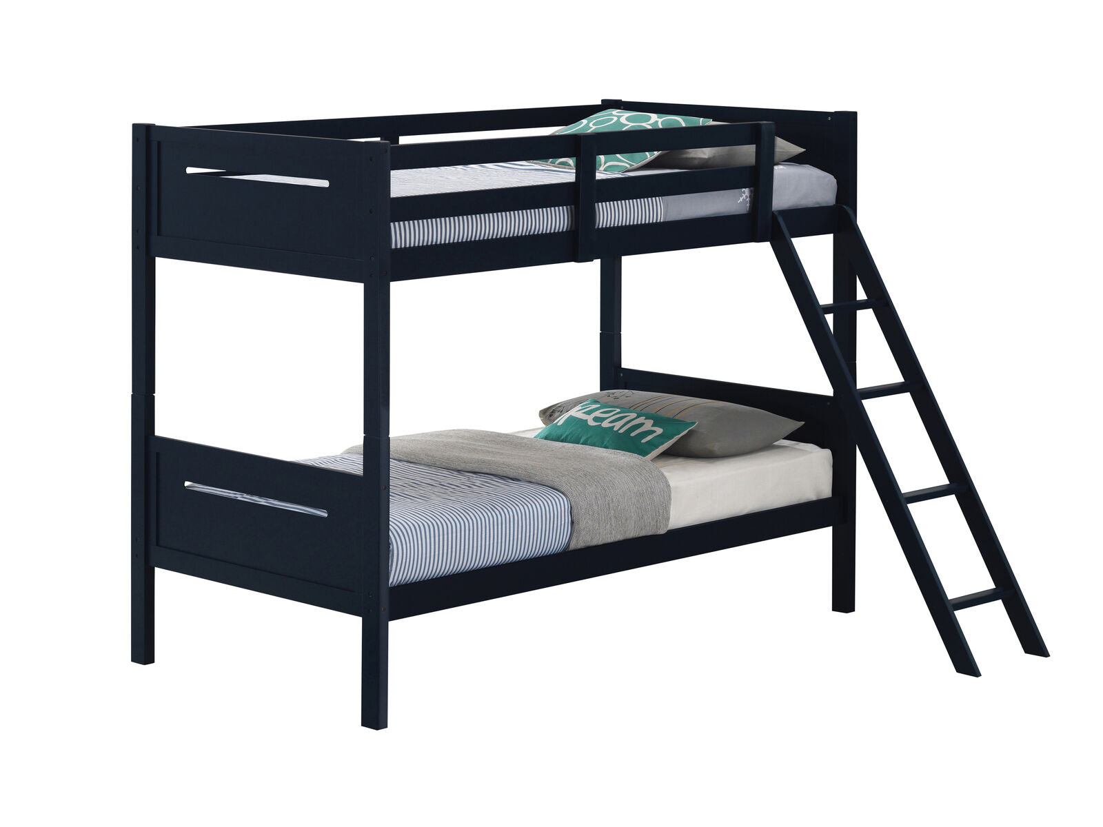 Coaster Solid Wood Separable Littleton Twin Over Twin Bunk Bed Blue