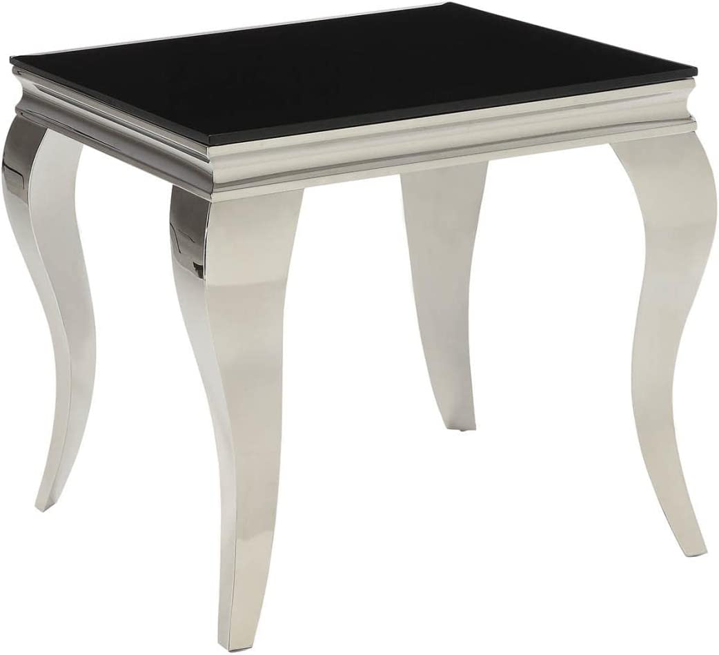 Contemporary Square End Table Chrome And Black