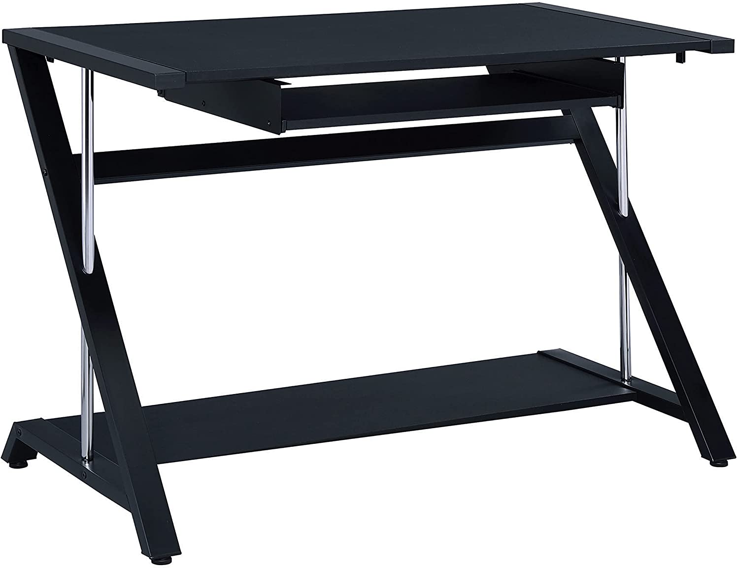 Mallet Computer Desk With Bottom Shelf Black