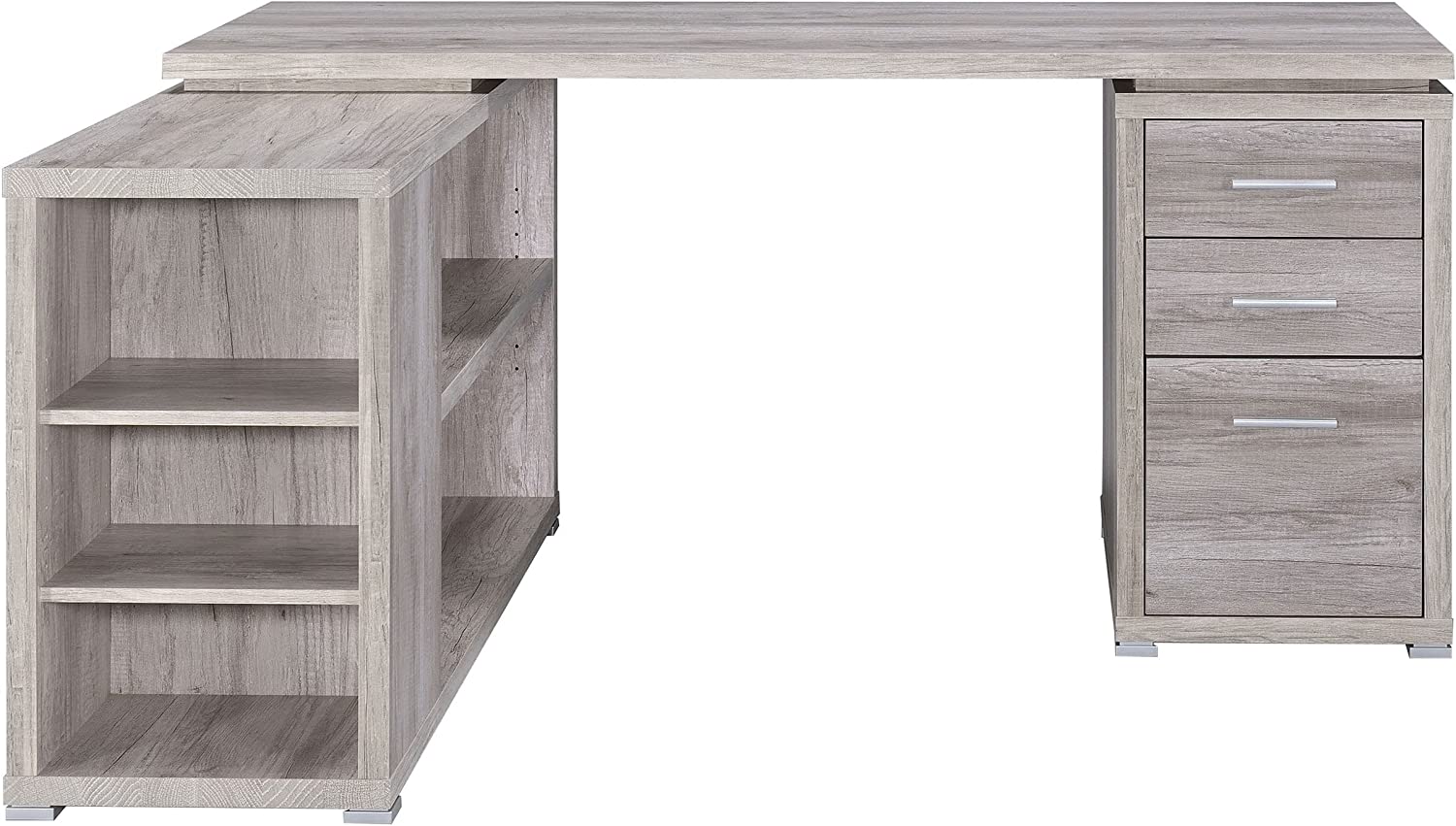 Coaster Company Yvette Collection L-Shaped Reversible Desk, Grey Driftwood