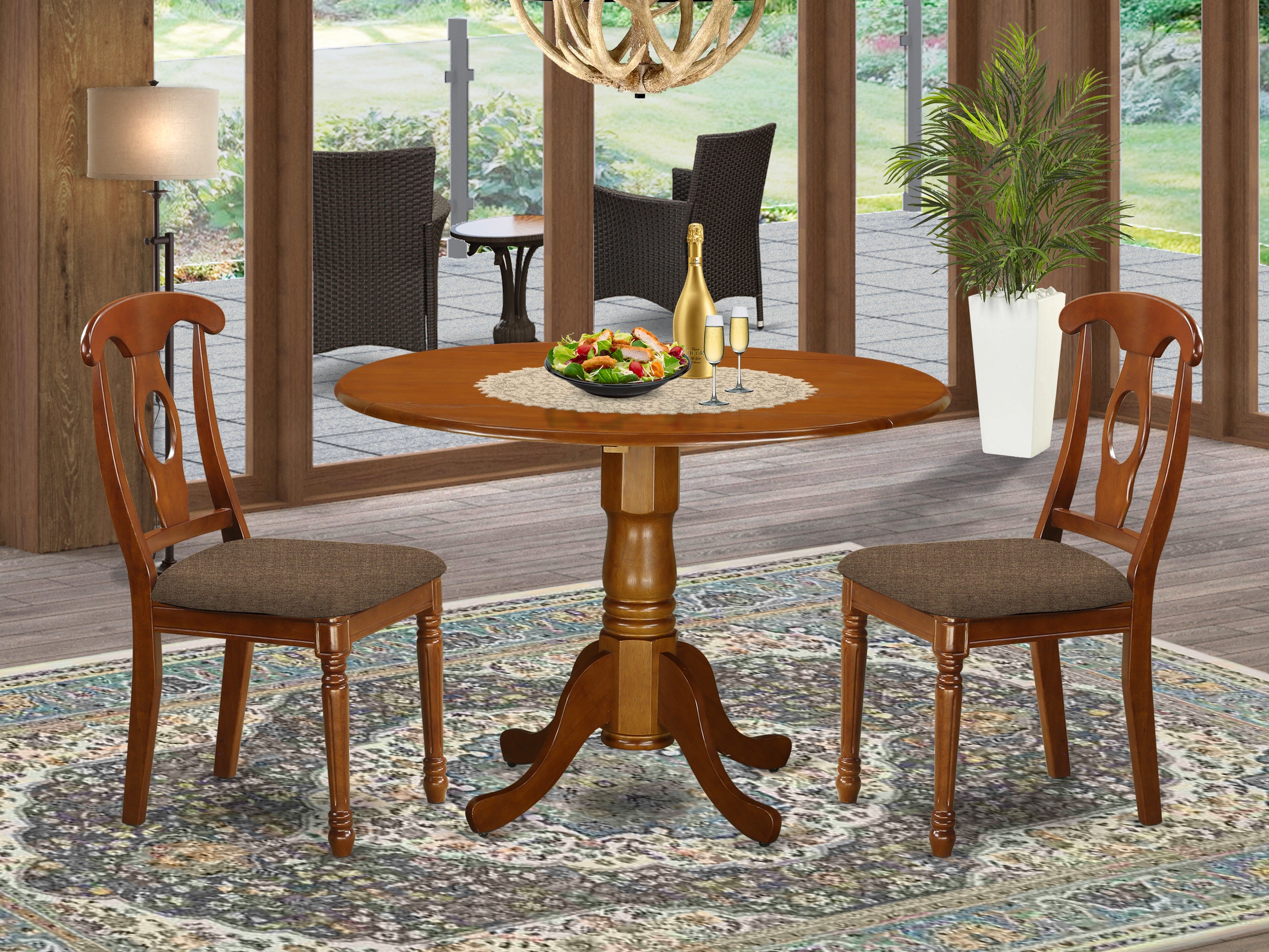 DLNA3-SBR-C 3 Pc small Kitchen Table set-Kitchen Table and 2 Kitchen Chairs.