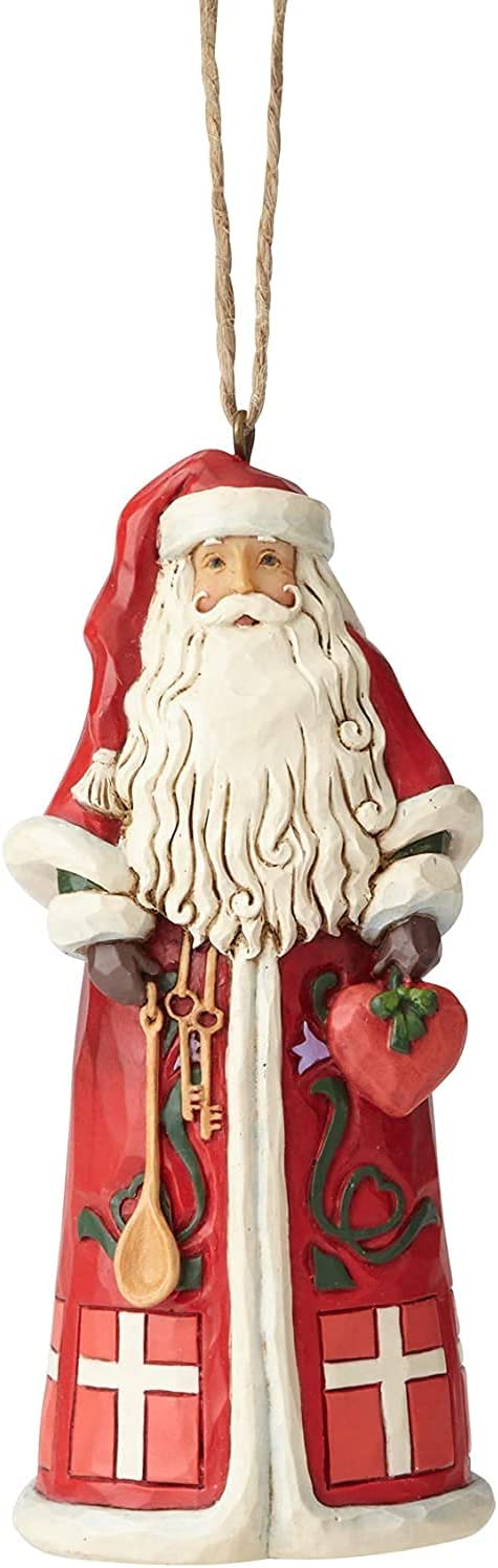 Jim Shore Heartwood Creek Danish Santa Stone Resin Hanging Ornament