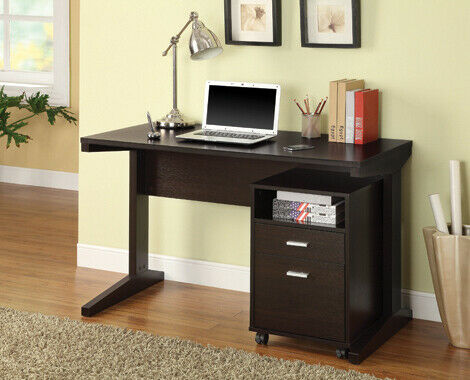 Breslin 2-Piece Home Office Writing Desk And File Cabinet Set Cappuccino