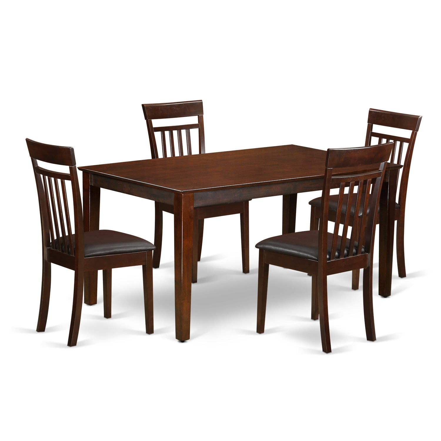 CAP5S-MAH-LC 5 Pc Dining room set for 4 set - Dining Table and 4 Dining Chairs