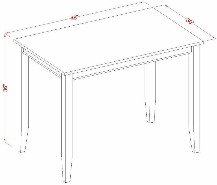 Buckland Counter Height Rectangular Table 30"x48" in Mahogany Finish