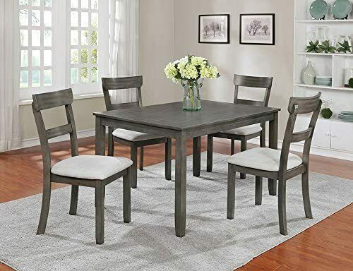 Grey Henderson 5Piece Dining Set, 30" high Table with 4 chairs