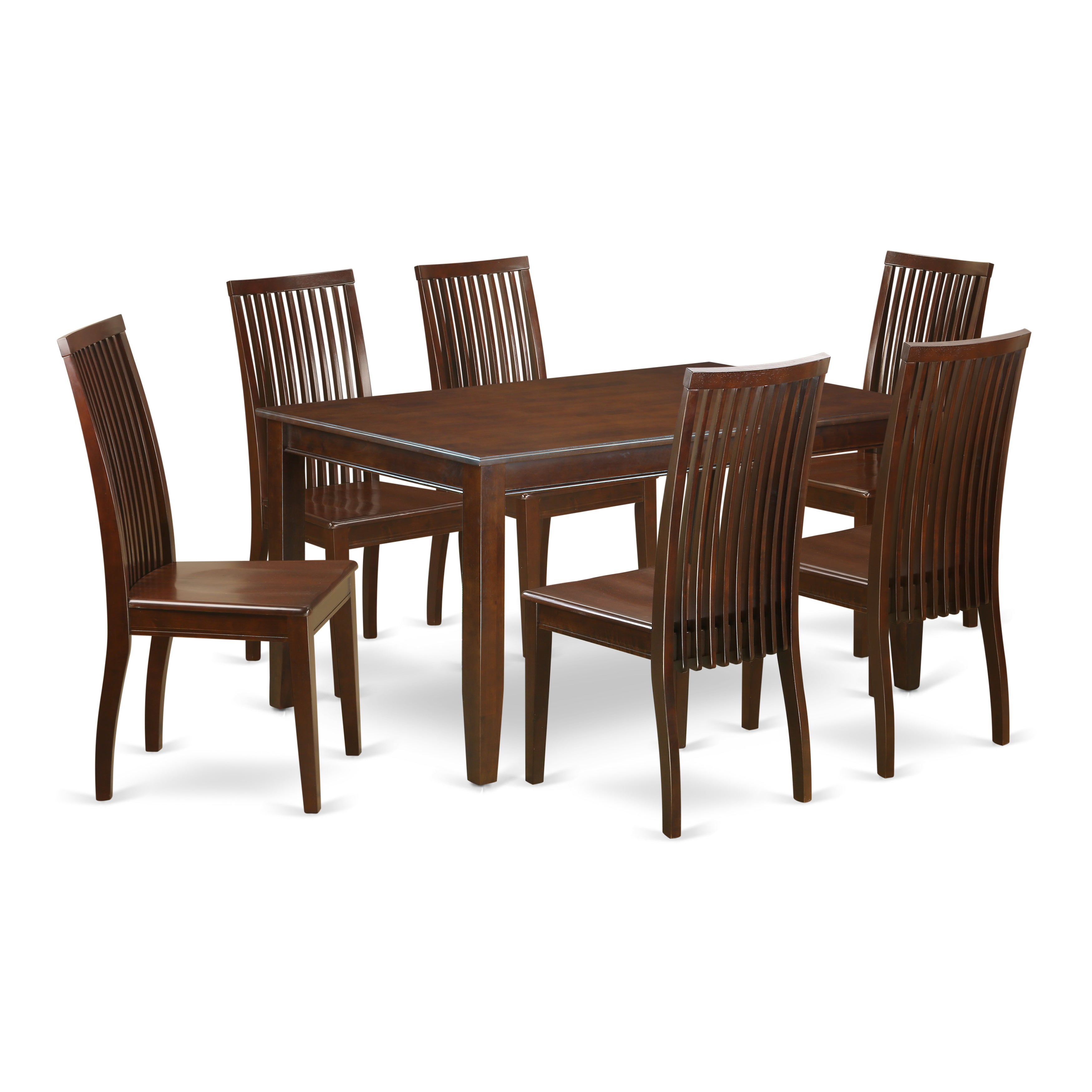 DUIP7-MAH-W 7-Piece dinette set for 6-Table and 6 dinette chairs