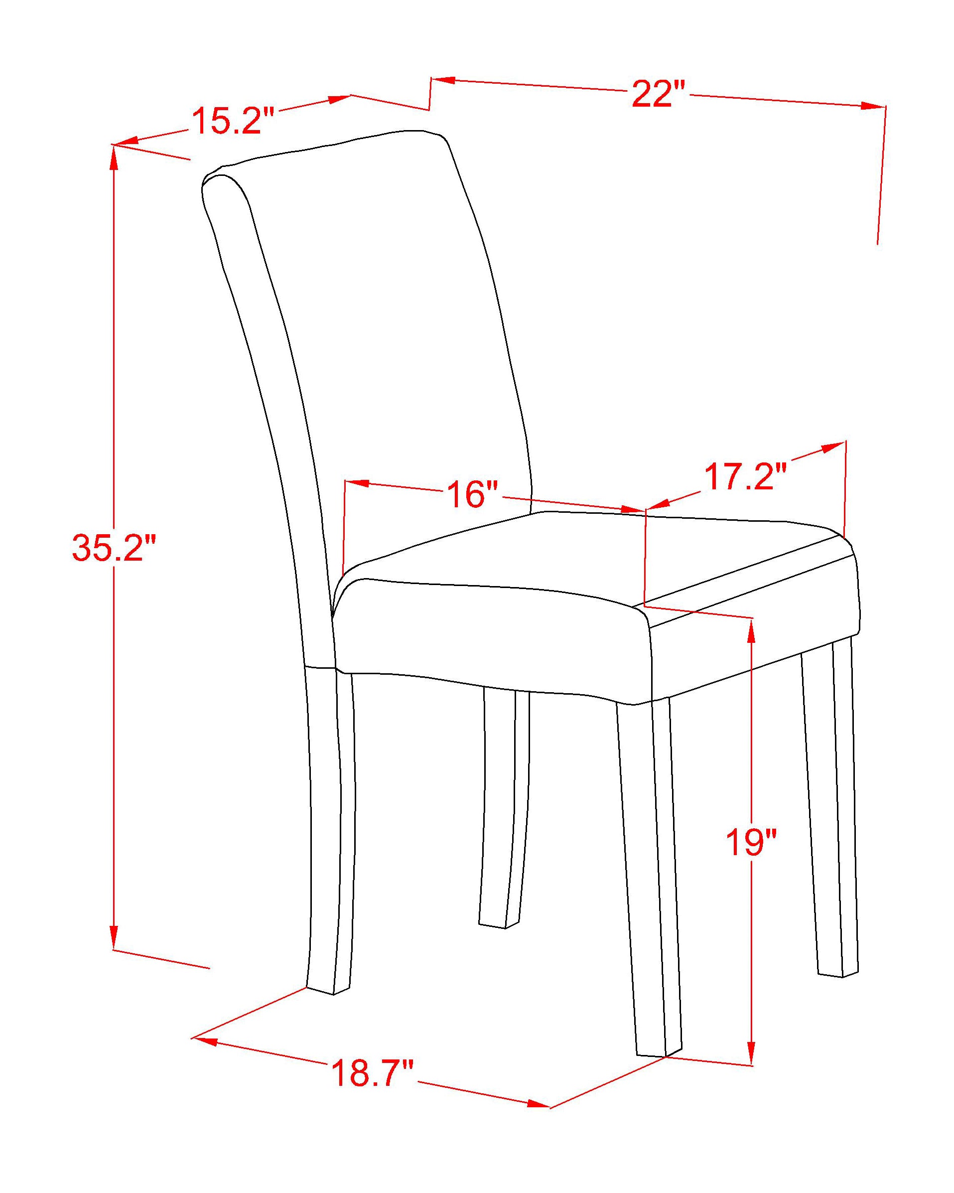 ALP2B57 Alpine parson Chair with Linen White Finish Leg and PU Leather color 07-Pond