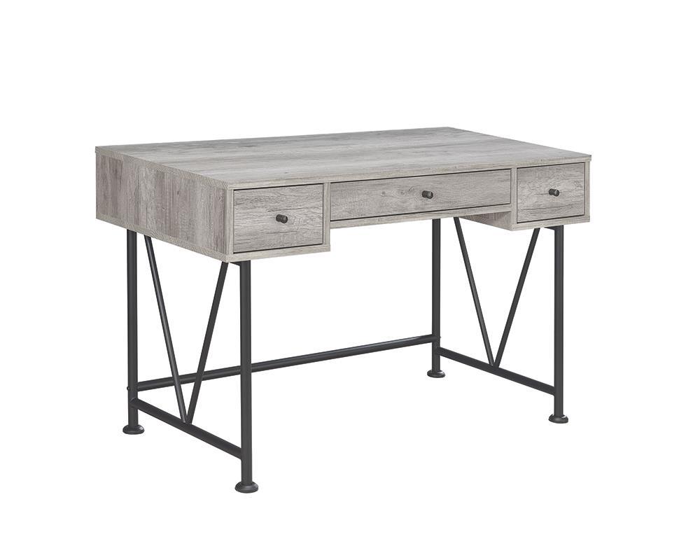 Guthrie Industrial Grey Driftwood Writing Desk