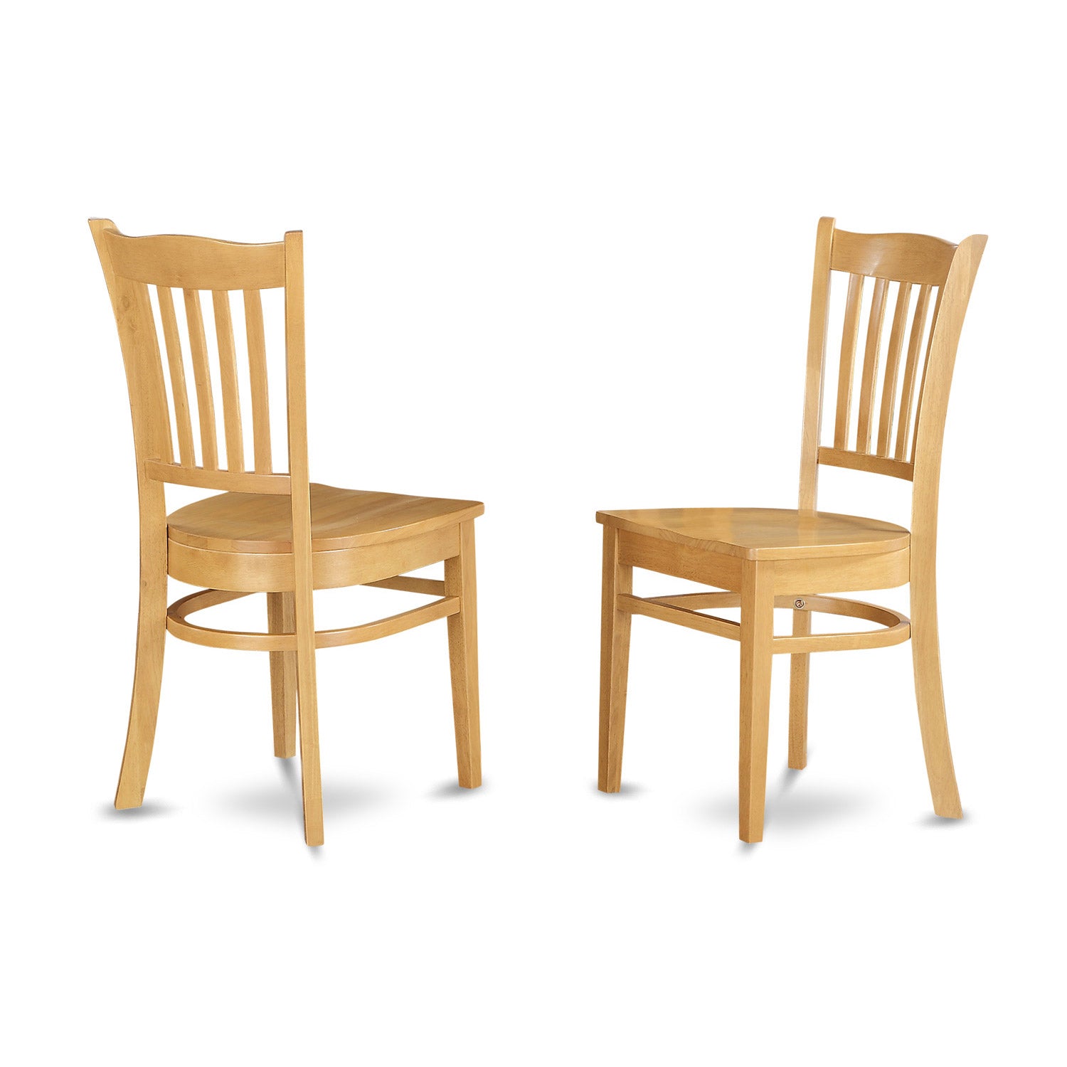 East West Furniture MZGR3-OAK-W 3 Pc Kitchen Dining Table set - Durable Two 9-Inch Drop Down Leaves Solid Wood Dining Table and 2 Solid Wood Seat Dinette Chairs, Oak Finish