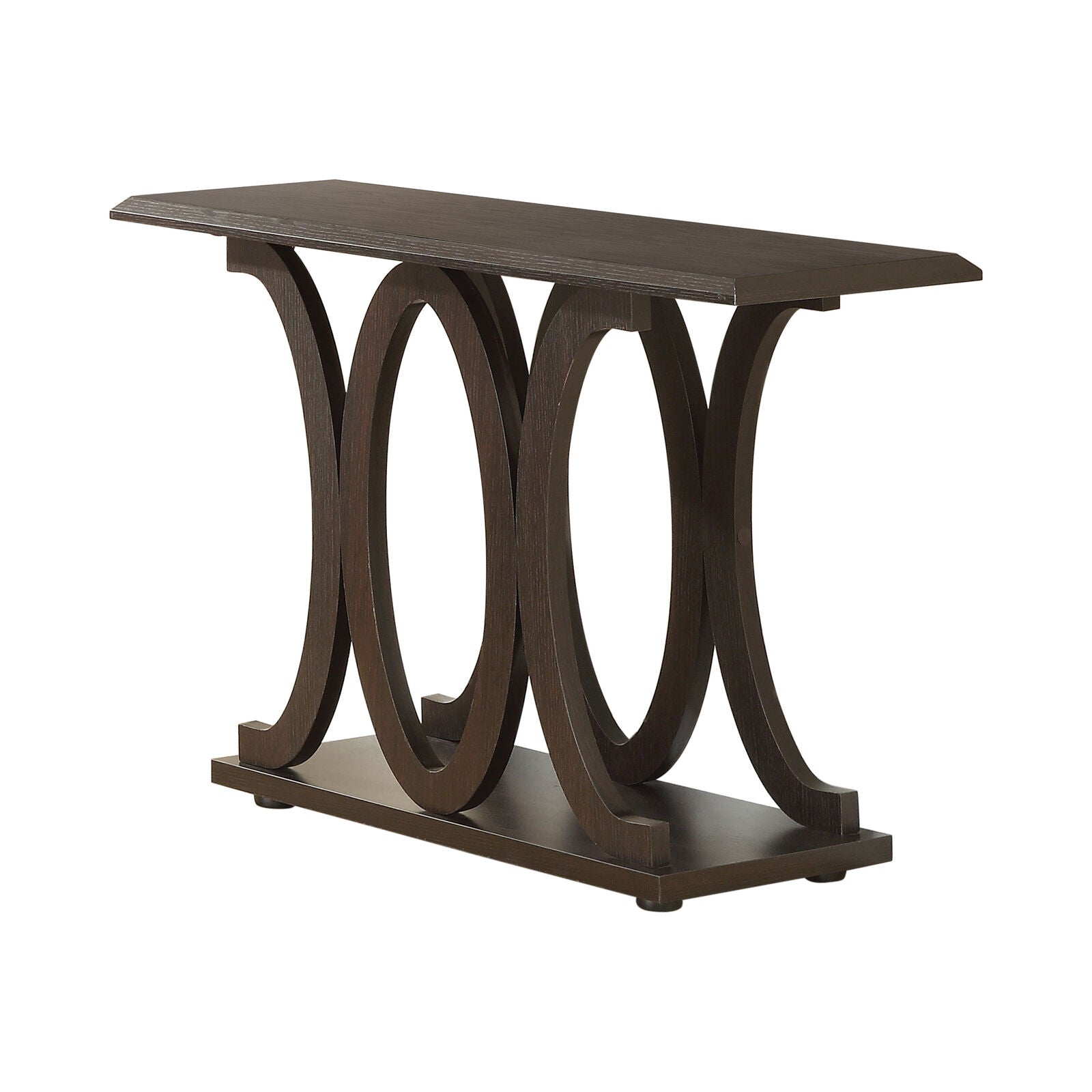 Coaster C-Shaped Base Sofa Accent Console Table Cappuccino 703149