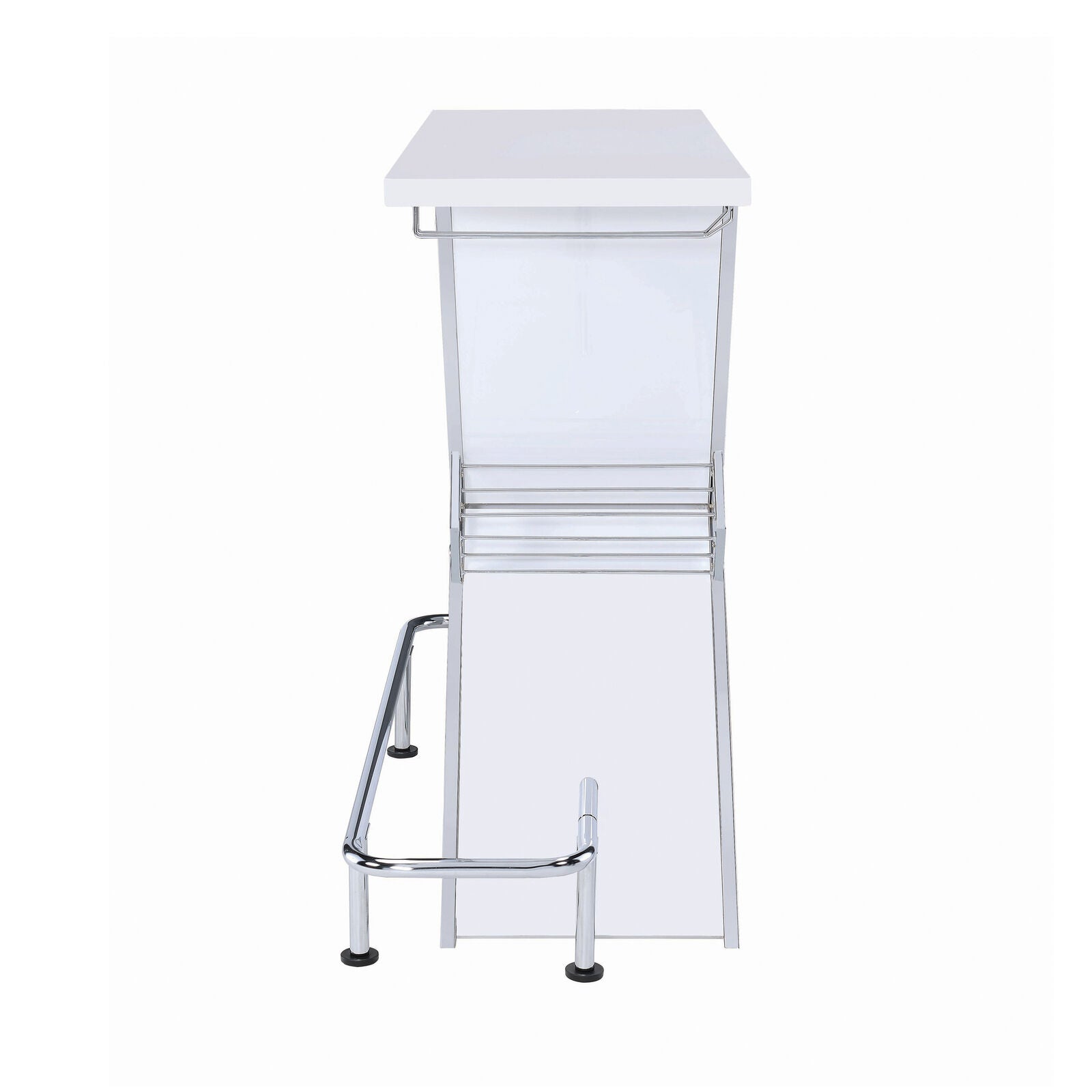 X-Shaped Bar Unit With Wine Bottle Storage Glossy White