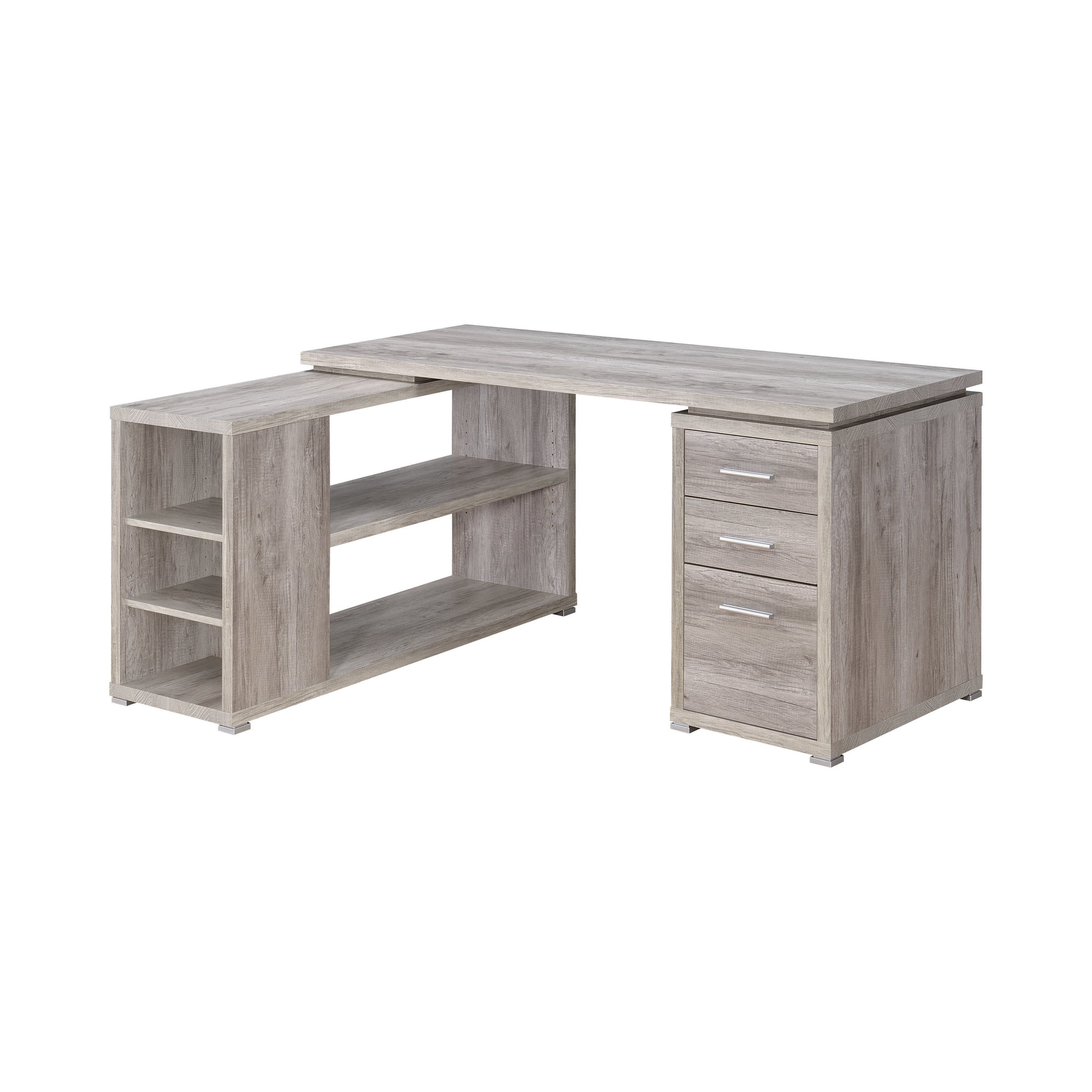 Coaster Company Yvette Collection L-Shaped Reversible Desk, Grey Driftwood