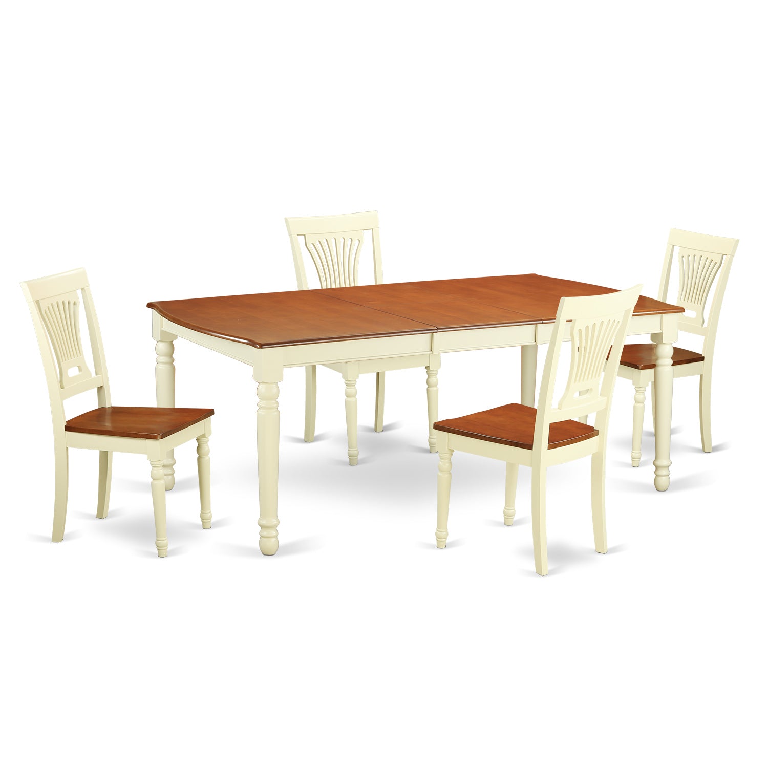 DOPL5-WHI-W 5 PC Table and Chairs set for 4-Dinette Table and 4 Dining Chairs