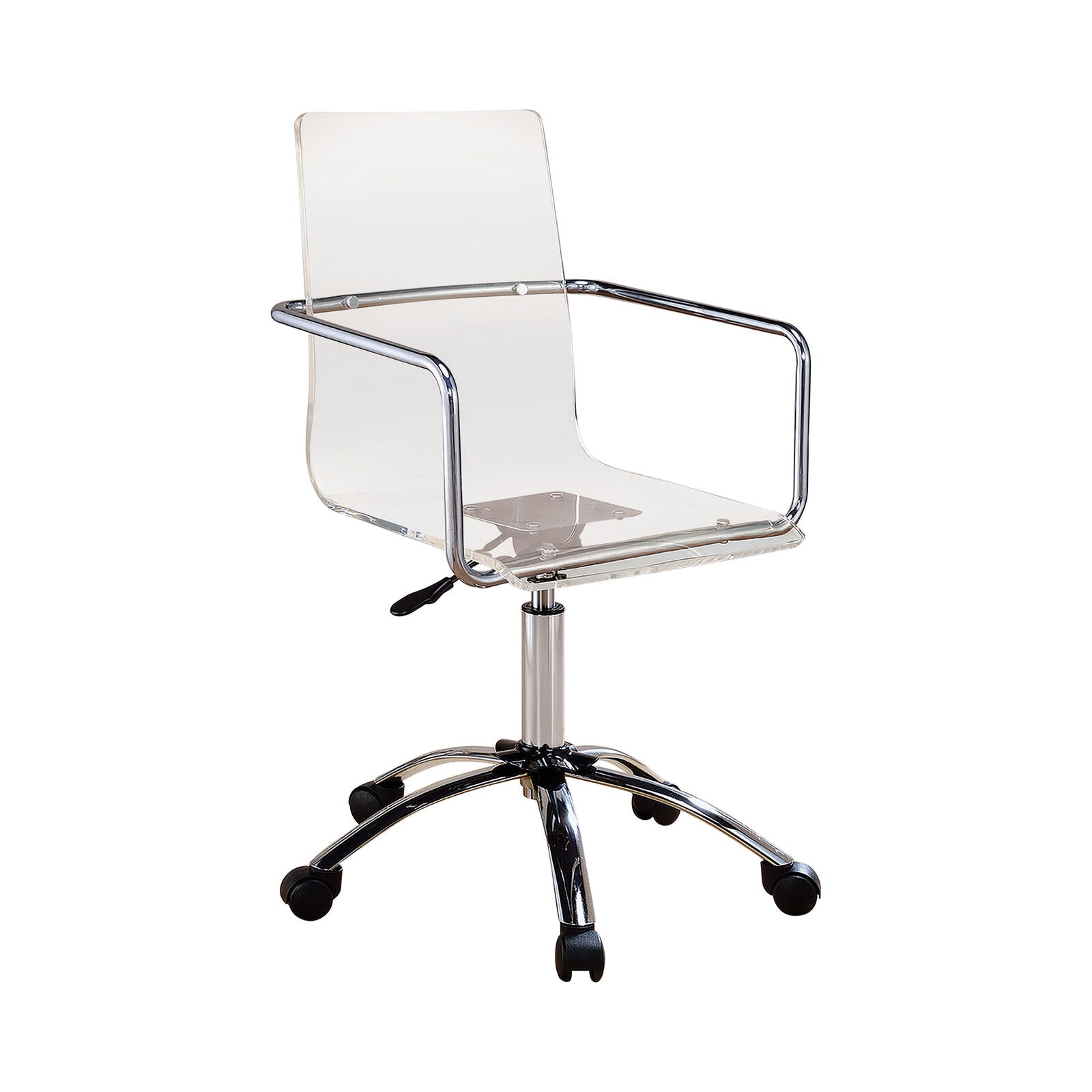 Coaster Amaturo Home Office Chair With Steel Base and Casters Clear And Chrome