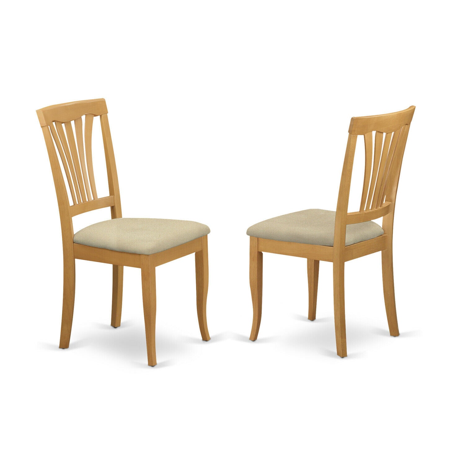 Avon Dining Dinette Chair With Cushion Seat in Oak Finish Set Of 2