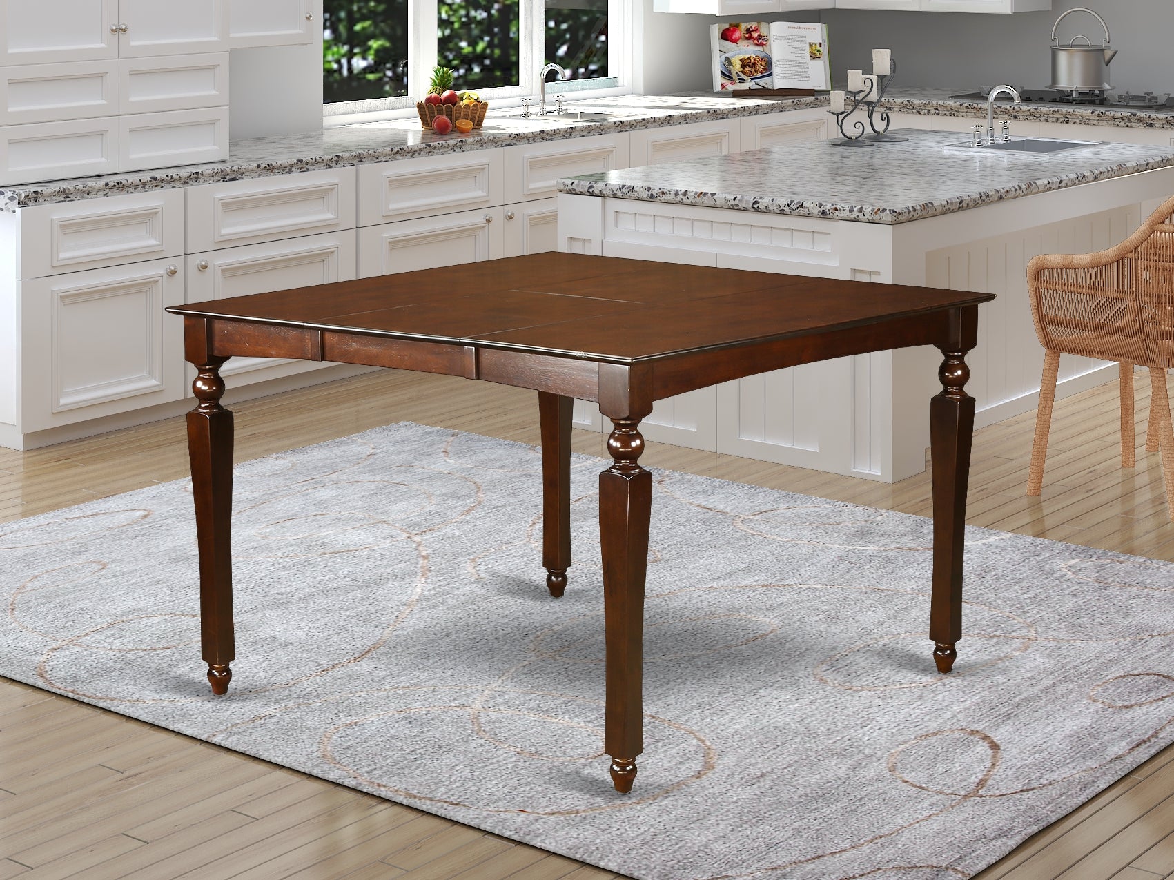 CHT-MAH-T Chelsea Gathering 54" square counter height dining table with 18" butterfly leaf