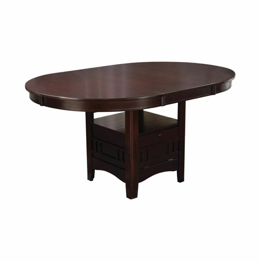 Lavon Oval Drop Leaf Dining Table With Storage Espresso 102671