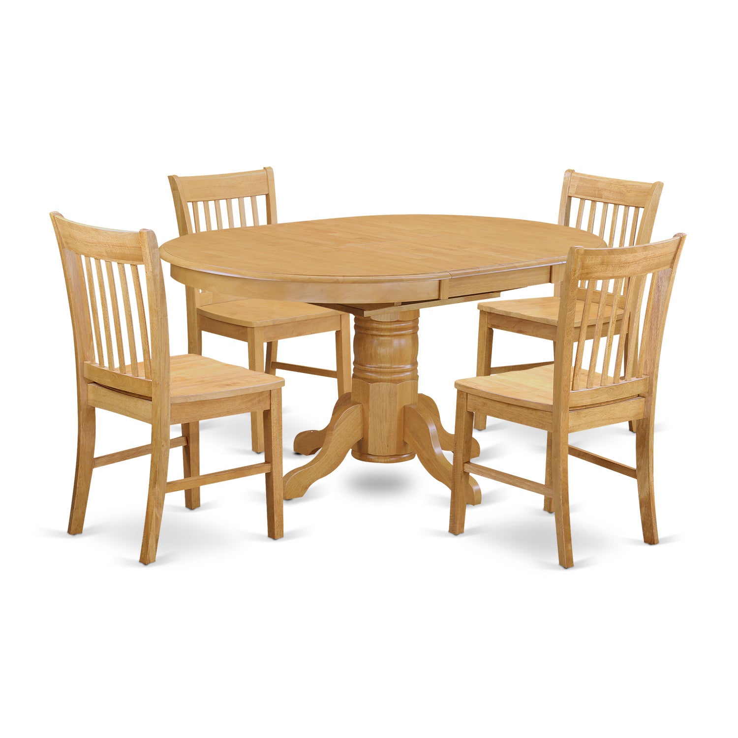 AVNO5-OAK-W 5 Pc Dinette Table set - small Kitchen Table and 4 Dining chair