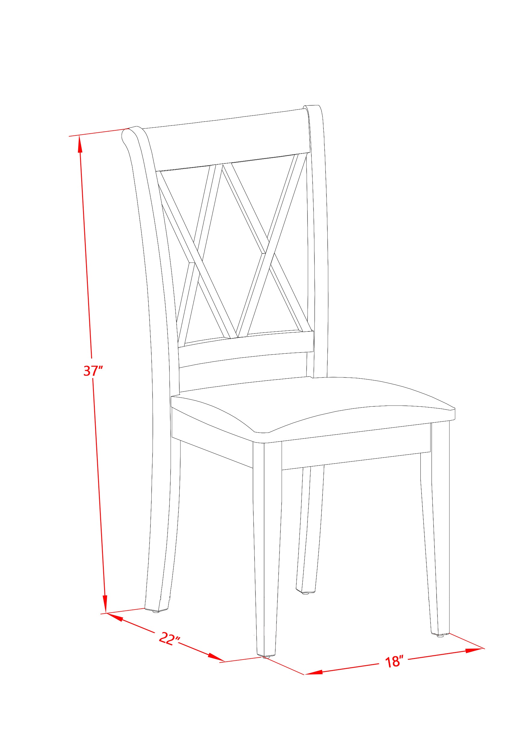 CLC-LWH-C Clarksville Double X-back chairs with Linen Fabric Upholstered Seat in Linen White finish