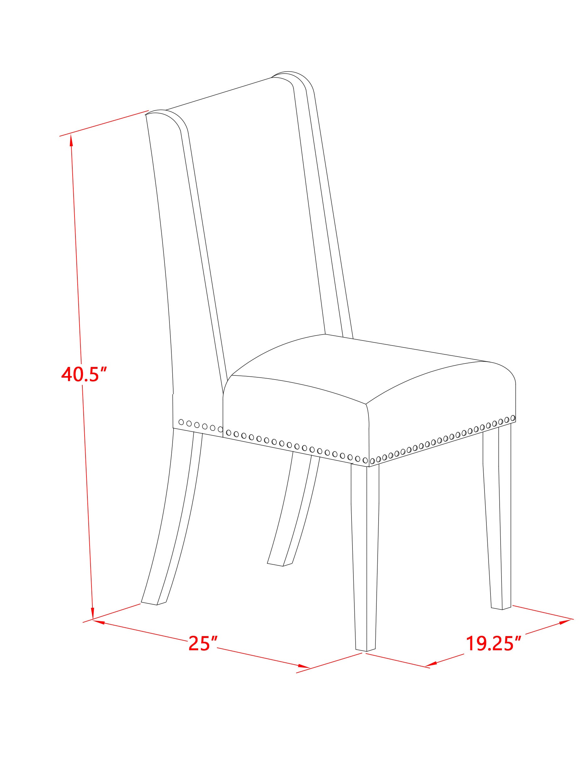 Florence Parson Chair with Wirebrushed Black Finished Leg and Black Color Fabric Color