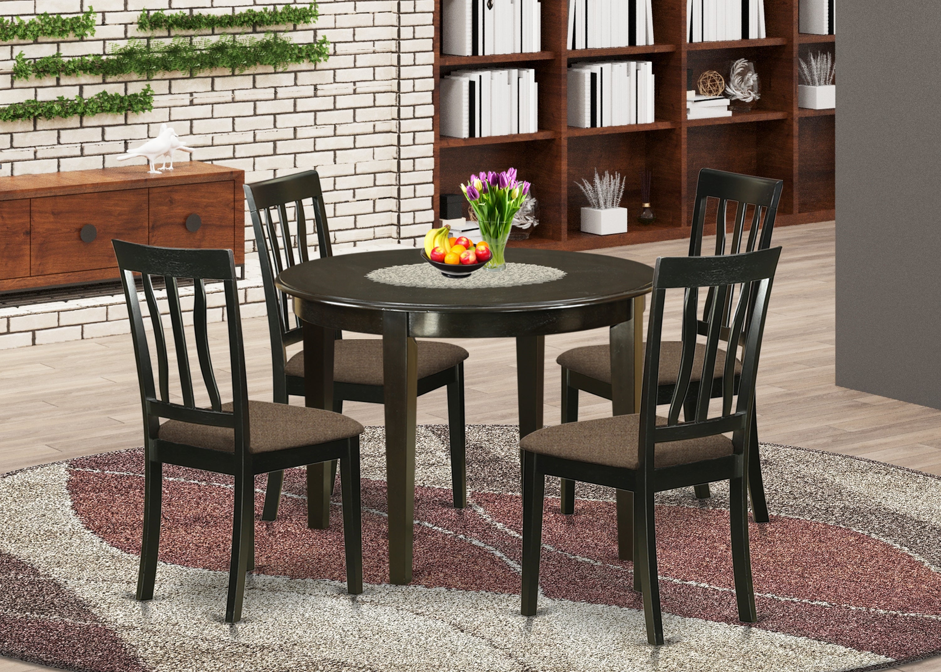 BOAN5-CAP-C 5 PC small Kitchen Table set-Kitchen Table and 4 Kitchen Chairs