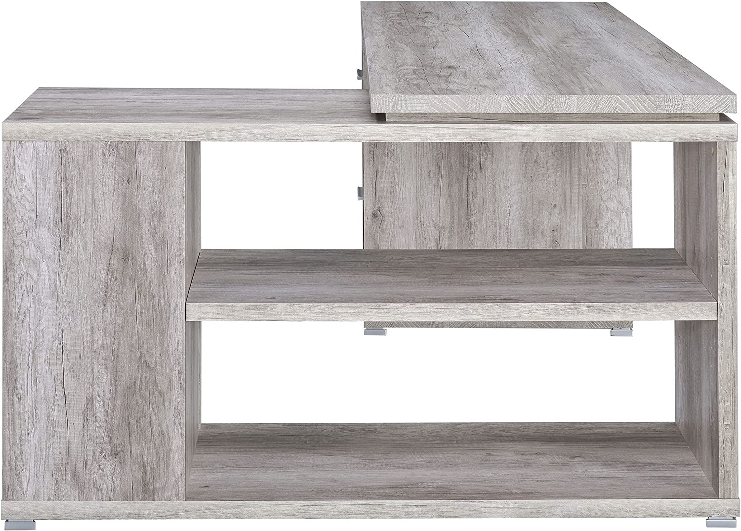 Coaster Company Yvette Collection L-Shaped Reversible Desk, Grey Driftwood