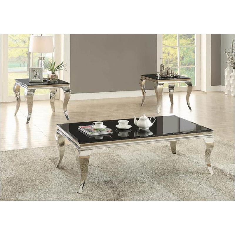 Coaster Rectangular Glass Top Coffee Table in Chrome and Black