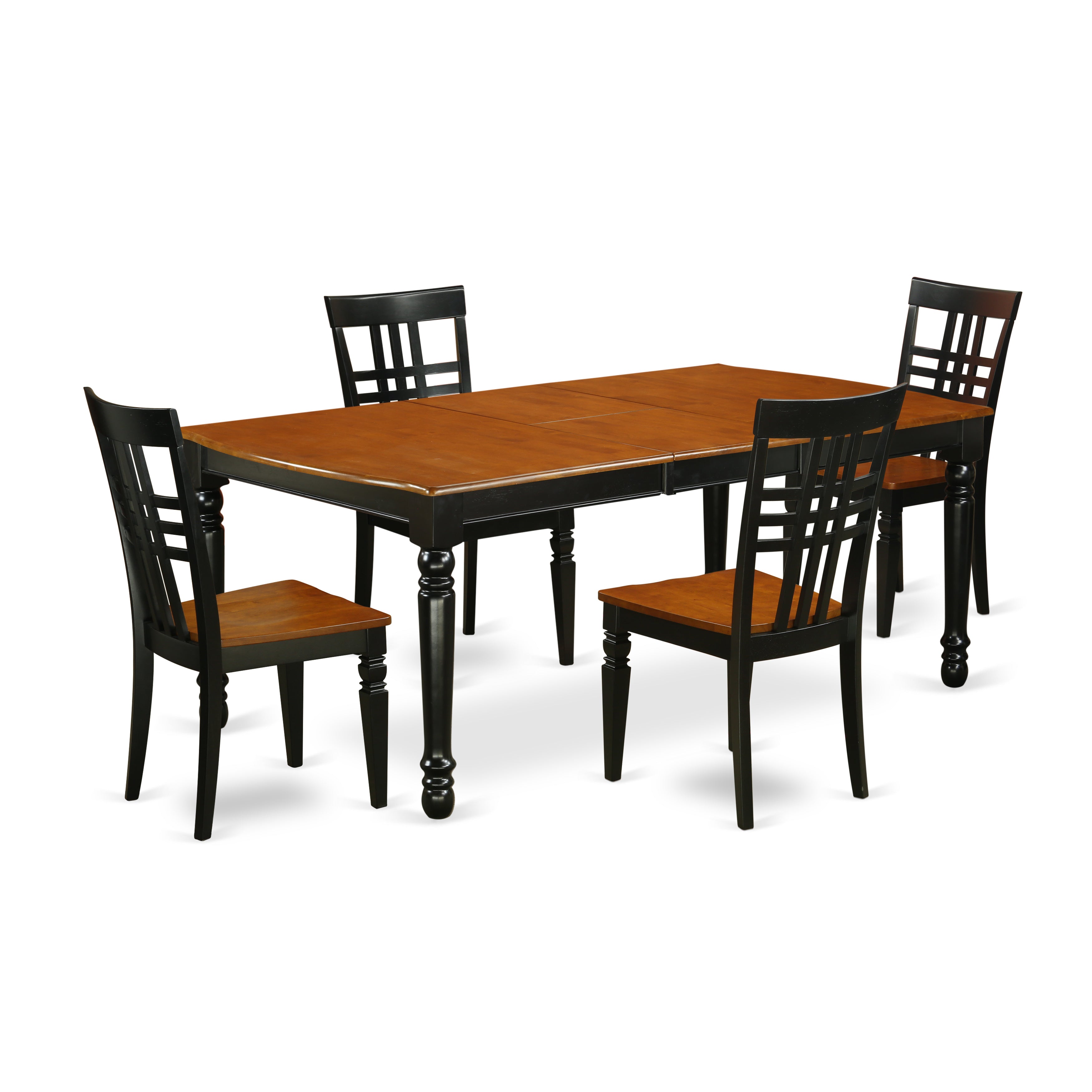 DOLG5-BCH-W 5 PC Tables and chair set with 1 Dover table and 4 chairs in a Black and Cherry Finish