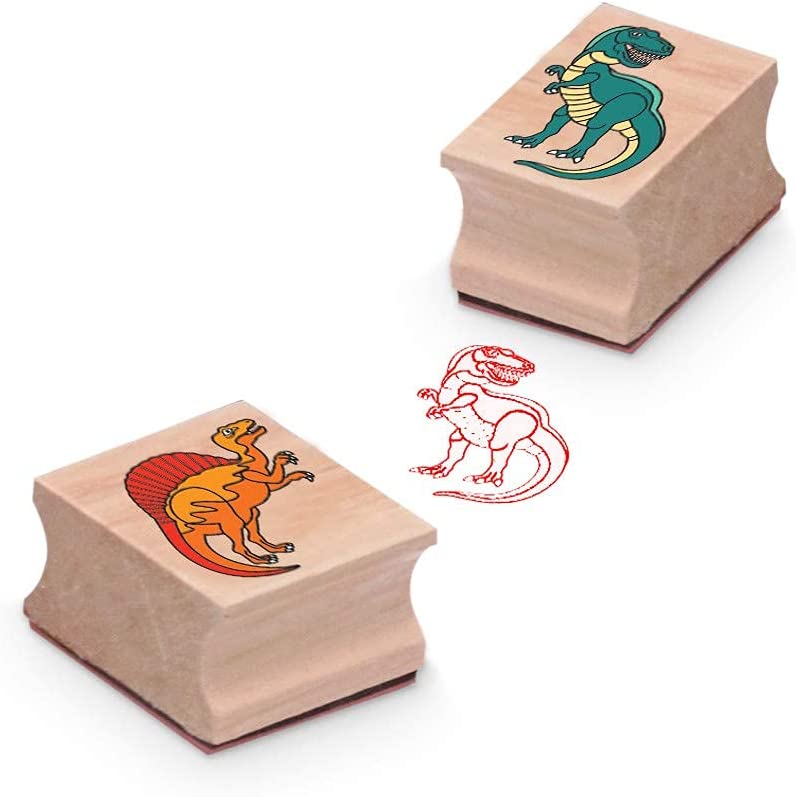 Melissa & Doug Dinosaurs Wooden Stamp Set -Stamps , Stamp Pad Wooden Box