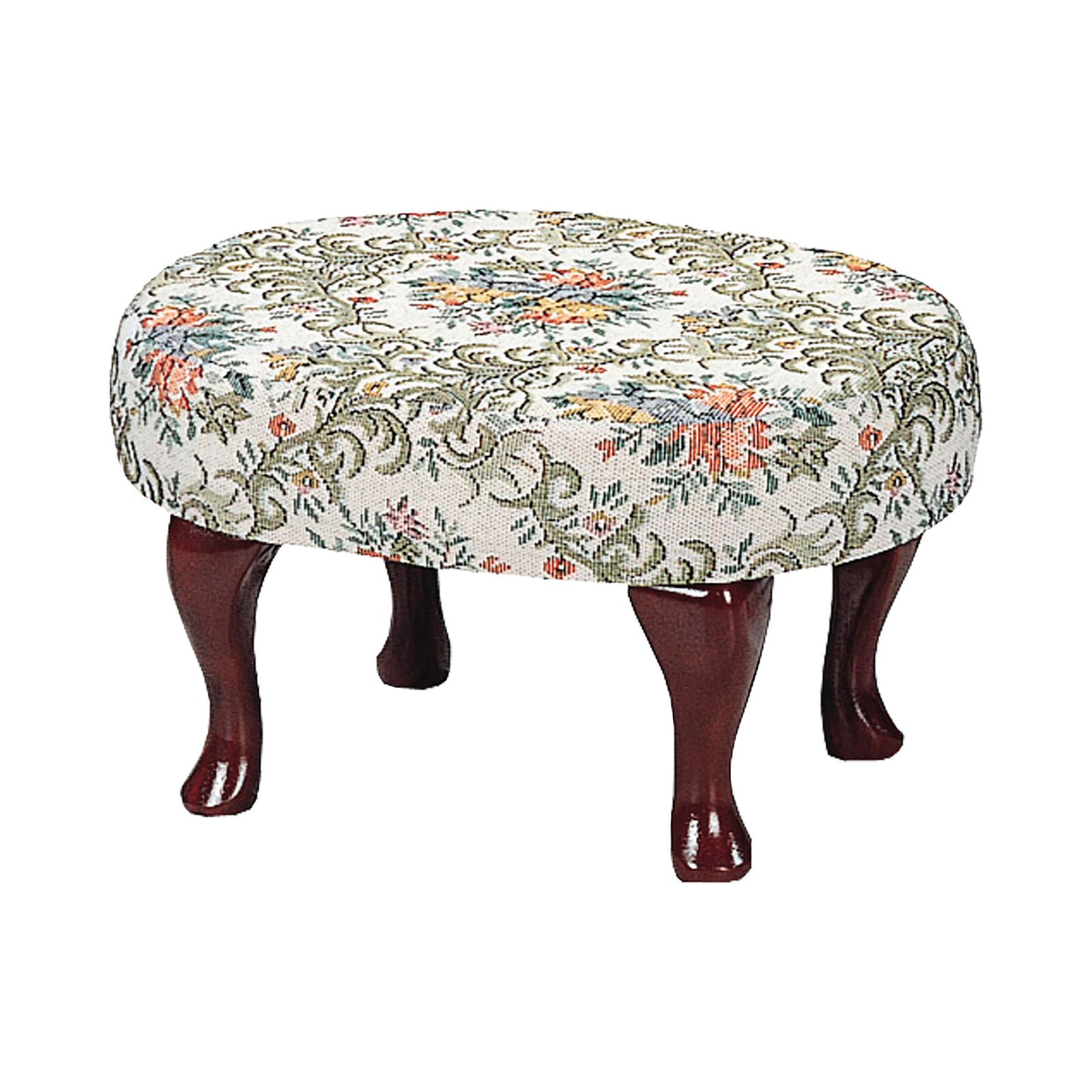 Coaster Traditional Upholstered Cabriole Leg Foot Stool in Merlot 3422