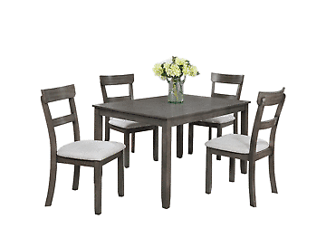 Grey Henderson 5Piece Dining Set, 30" high Table with 4 chairs