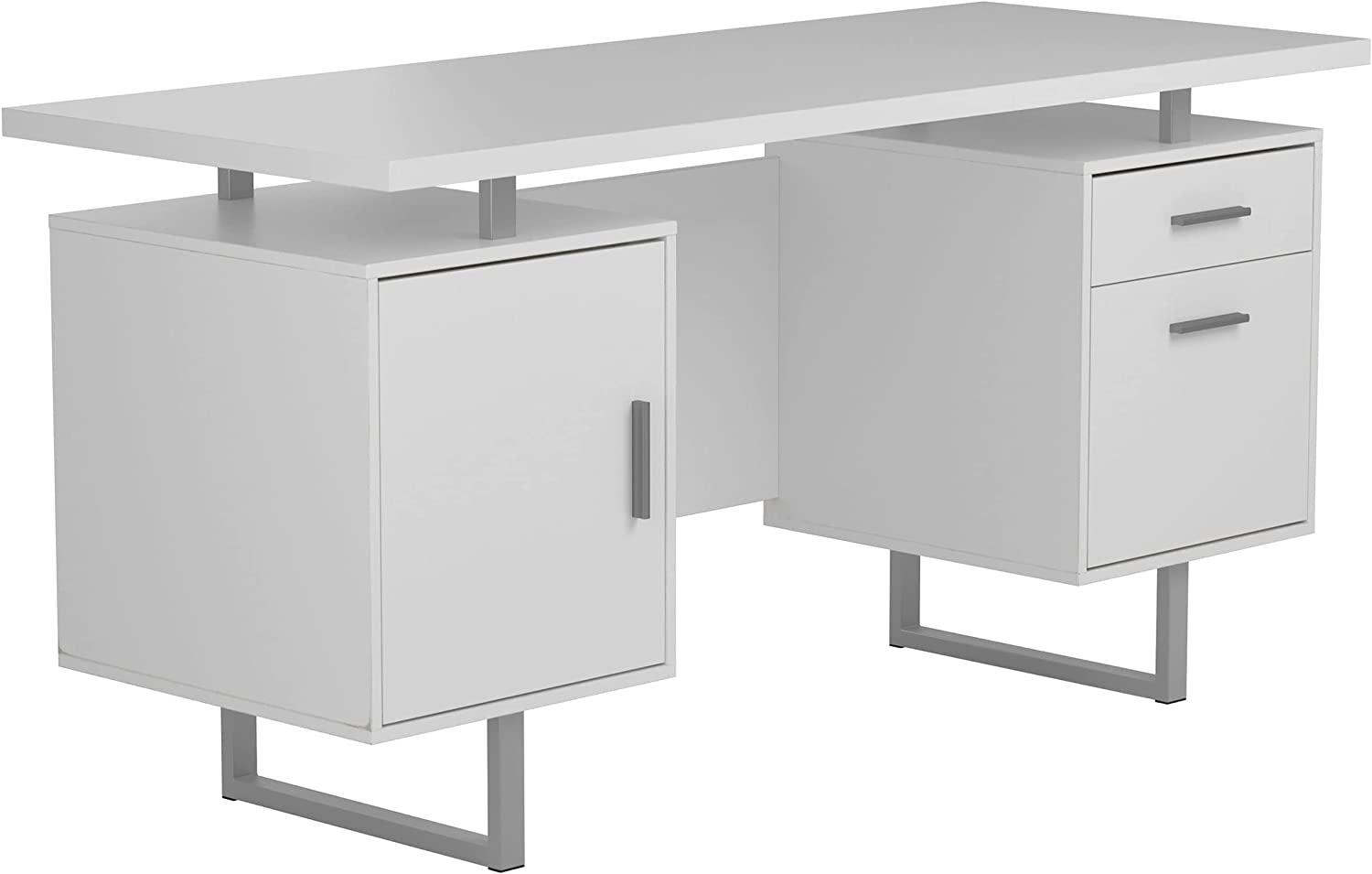 Lawtey Floating Top Office Desk White Gloss