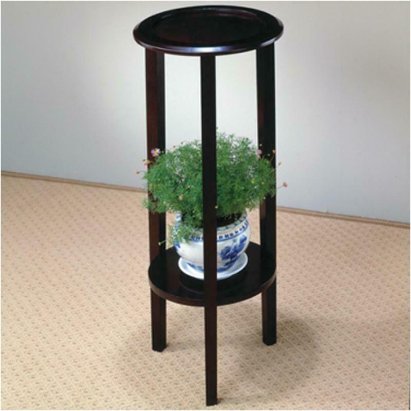 Kirk Round Accent Table with Bottom Shelf Espresso