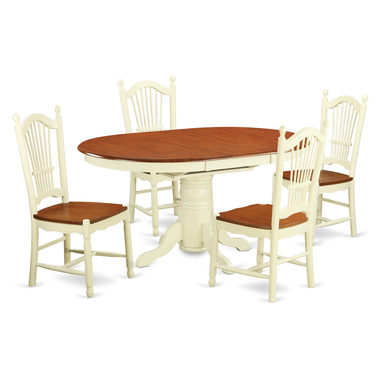 AVDO5-WHI-W 5 Pc Dining room set -Kitchen dinette Table and 4 Dining Chairs