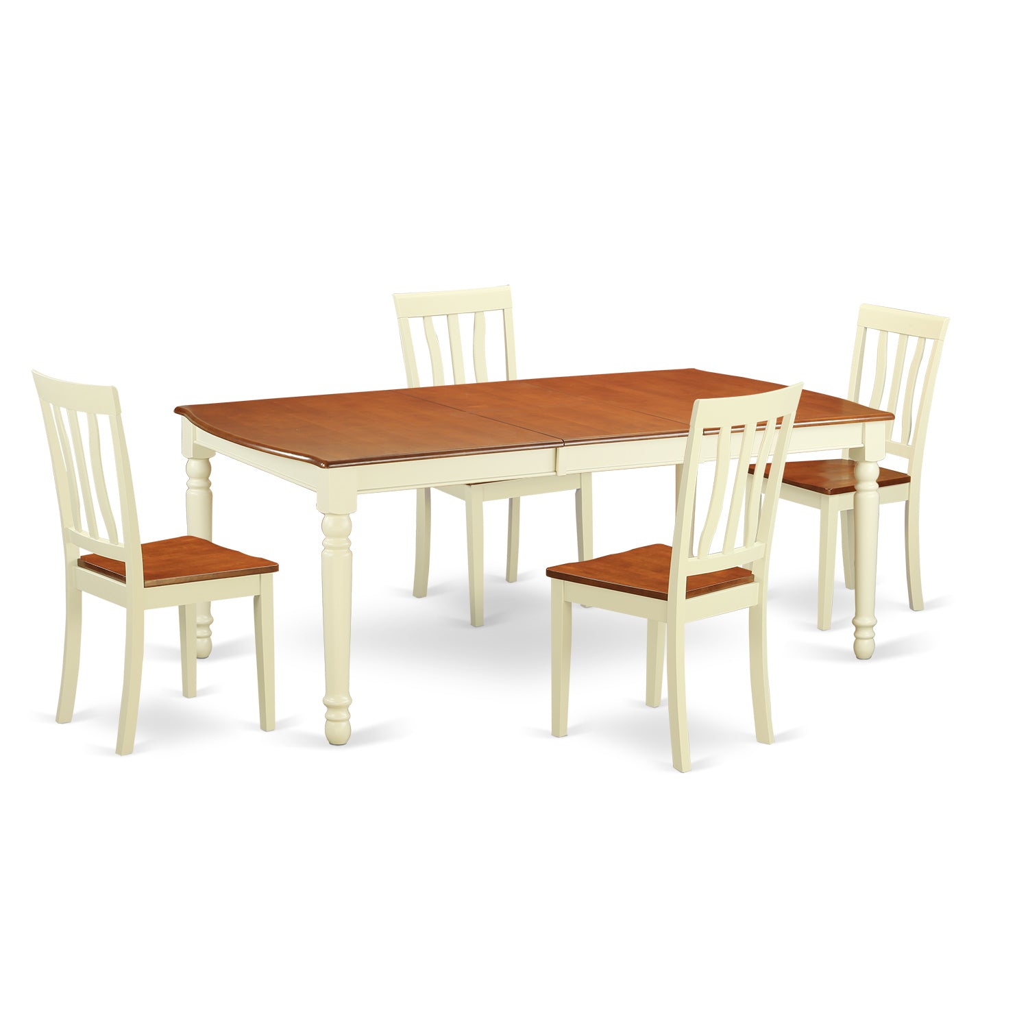 DOAN5-WHI-W 5 PC Table and chair set -Dining Table and 4 Dining Chairs