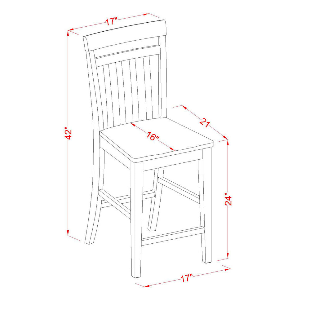 EWS-MAH-W East West Stool With Wood Seat -Mahogany Finish.