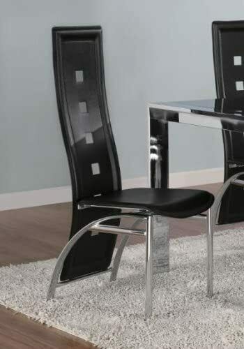 Contemporary Silver Black Side Dining Chair (Set of 2) by Coaster